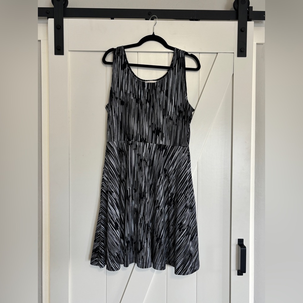 Soma Black and White Striped Midi Dress